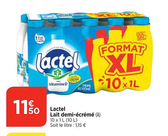 lactel lait demi-écrémé
