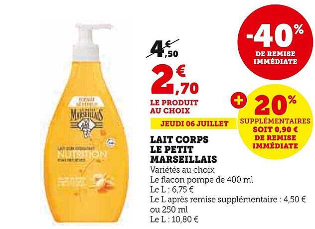 Lait Corps Le Petit Marseillais