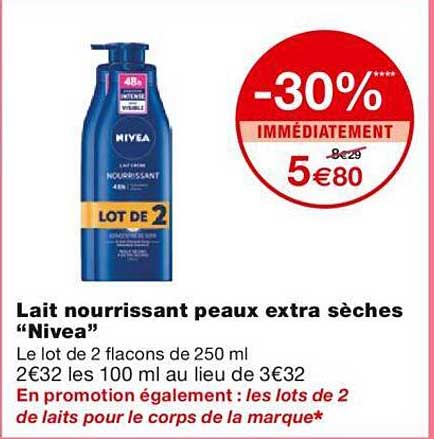 Lait Nourrissant Peaux Extra Sèches "nivea"