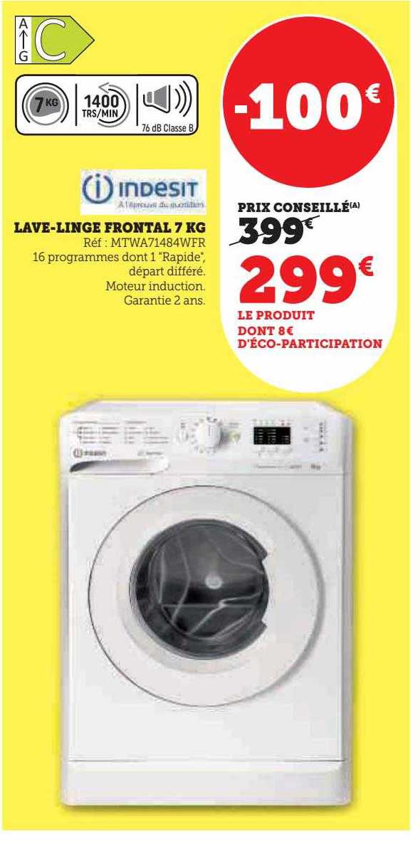 Lave-linge Frontal 7 Kg Indesit