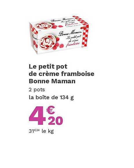 le petit pot de crème framboise bonne maman