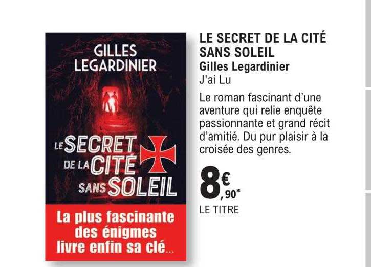 le secret de la cité sans soleil - gilles legardinier