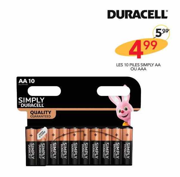les 10 piles simply aa ou aaa duracell