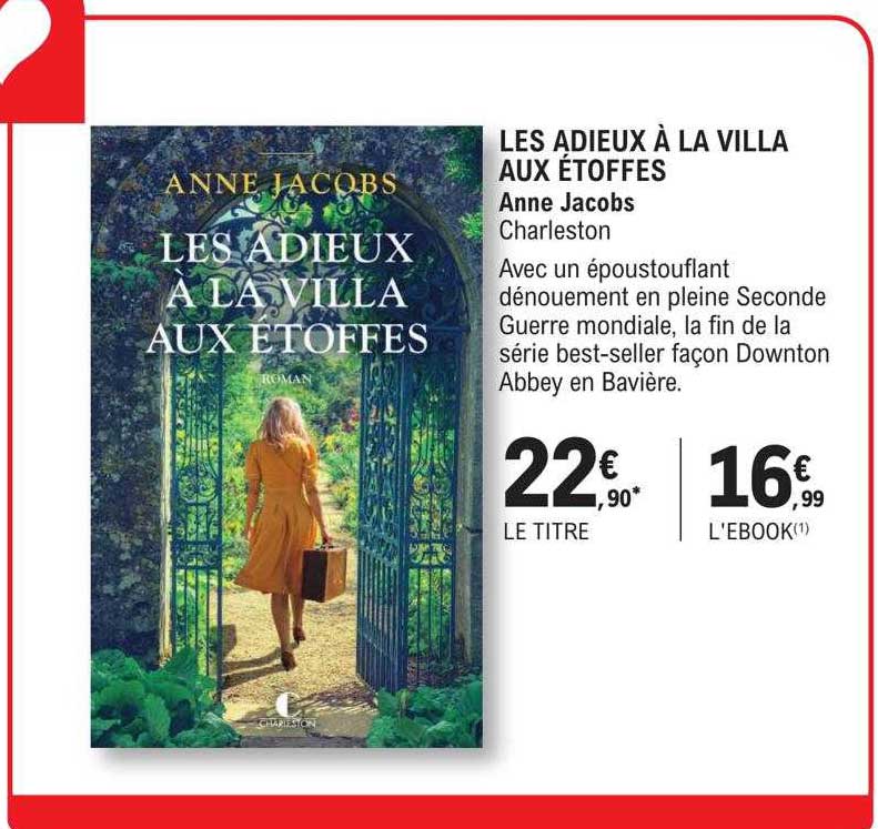 les adieux à la villa aux étoffes - anne jacobs