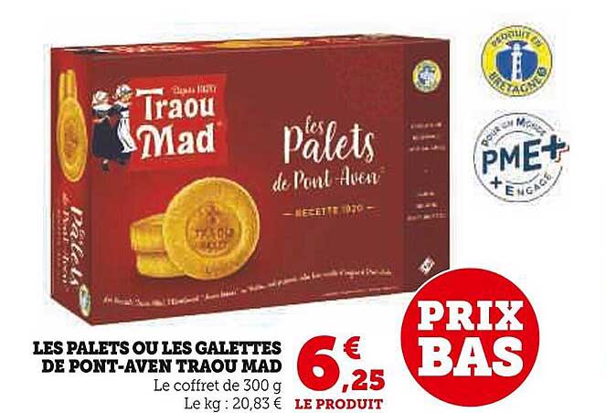 les palets ou les galettes de pont-aven traou mad