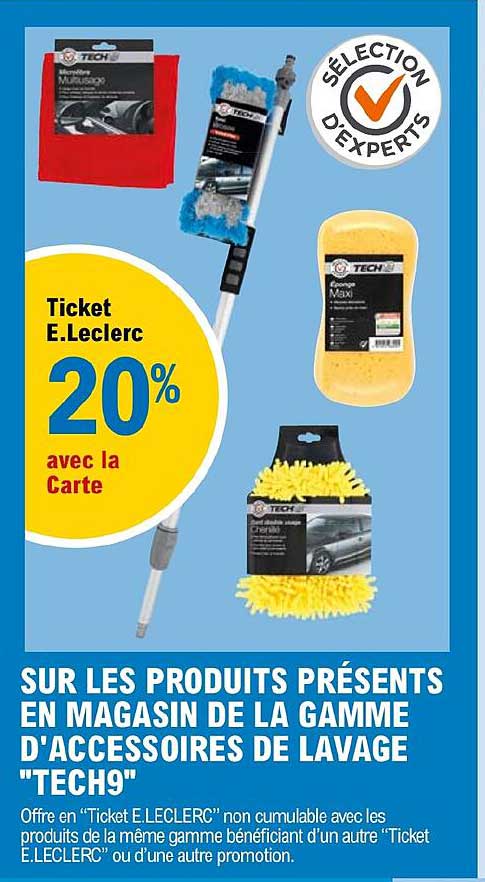 les produits de la gamme d'accessoires de lavage "tech9"