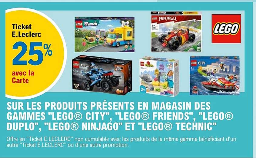 Les Produits Des Gammes "lego City", "lego Friends", "lego Duplo", "lego Ninjago" Et "lego Technic"