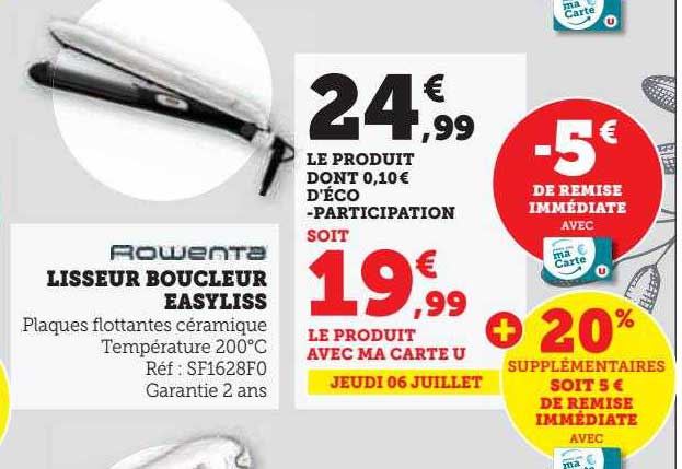 Lisseur Boucleur Easyliss Rowenta