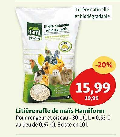 litière rafle de maïs hamiform