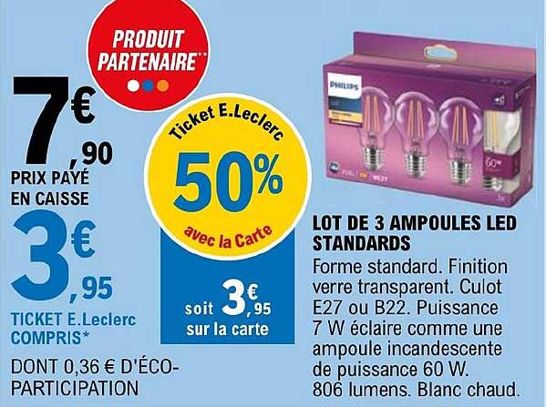 Lot De 3 Ampoules Led Standards
