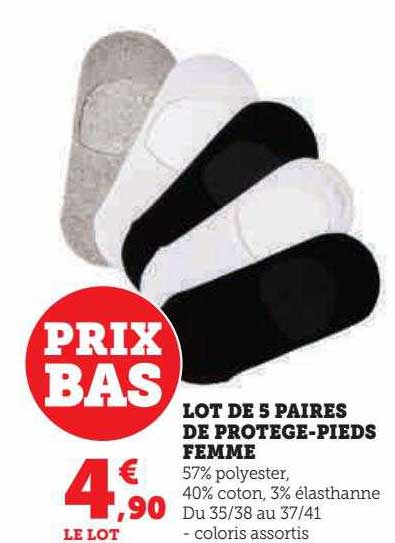 Lot De 5 Paires De Protège-pieds Femme