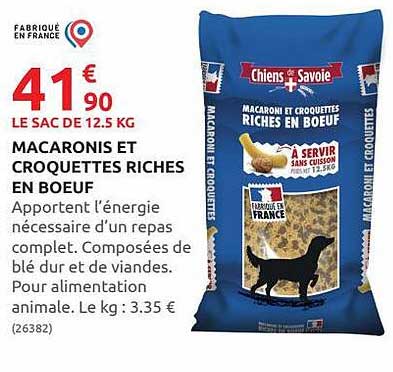 macaronis et croquettes riches en bœuf