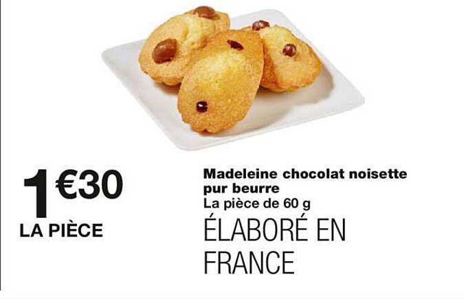 Madeleine Chocolat Noisette Pur Beurre