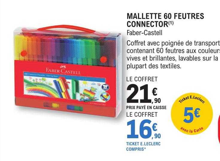 mallette 60 feutres connector faber-castell