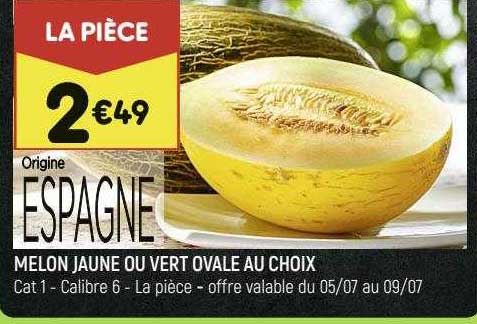Melon Jaune Ou Vert Ovale Au Choix