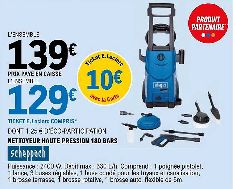 nettoyeur haute pression 180 bars scheppach