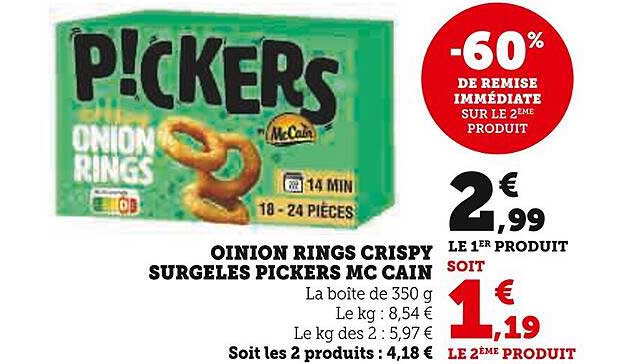 oinion rings crispy surgelés pickers mc cain