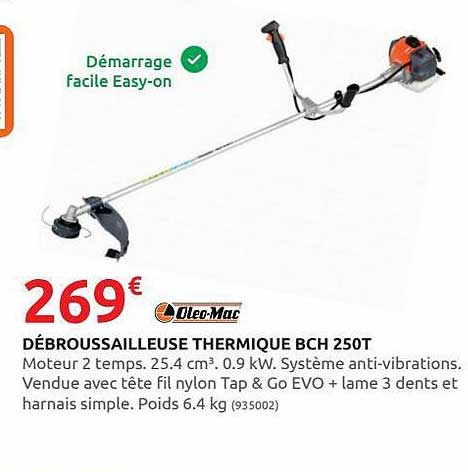 oleo-mac débroussailleuse thermique bch 250t