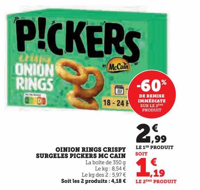 onion rings crispy surgelés pickers mc cain