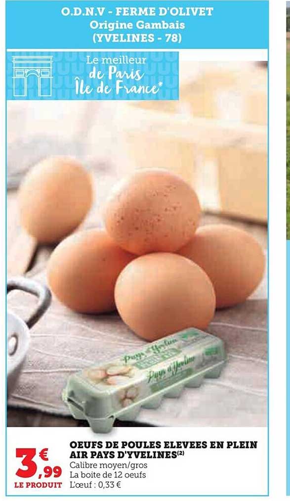 œufs de poules élevées en plein air pays d'yvelines