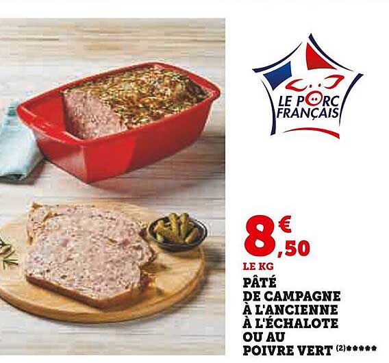 pâté de campagne à l'ancienne à l'échalote ou au poivre vert