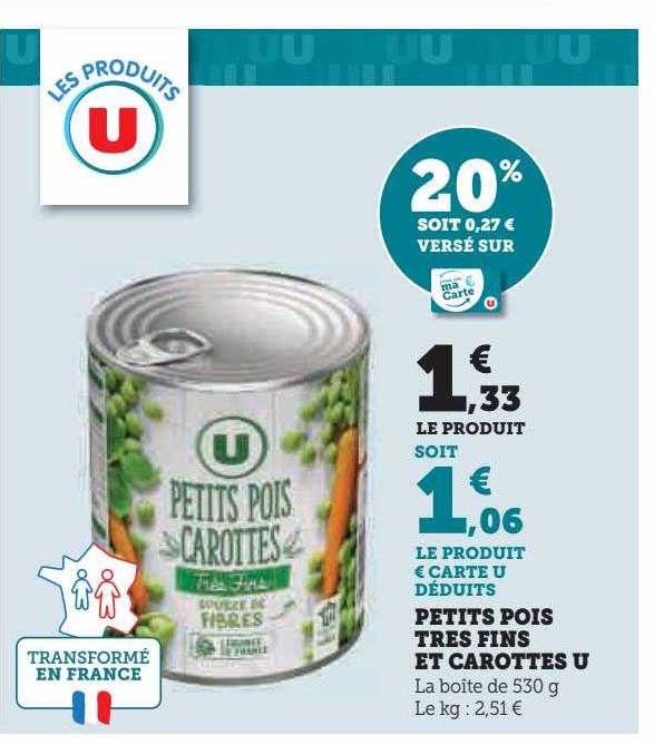 petits pois très fins et carottes u