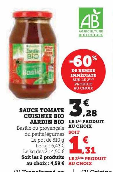 Sauce Tomate Cuisinée Bio Jardin Bio