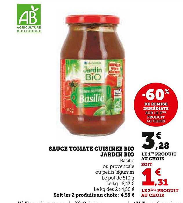 Sauce Tomate Cuisinée Bio Jardin Bio