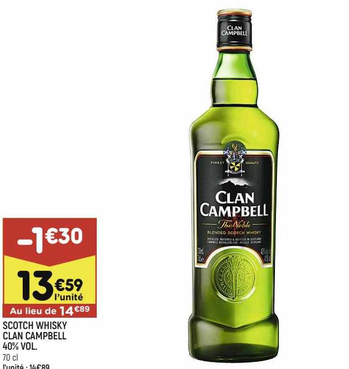 scotch whisky clan campbell 40% vol.