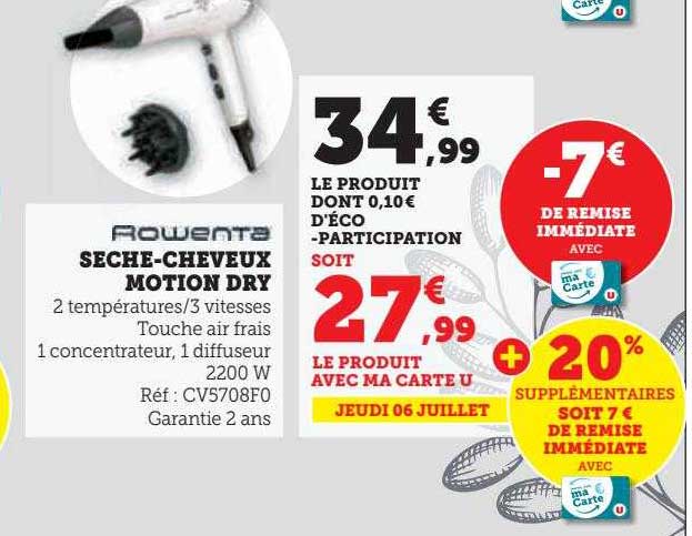 sèche-cheveux motion dry rowenta