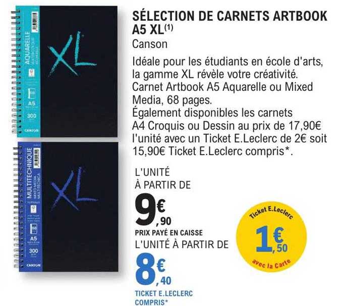 selection de carnets artbook a5 xl canson