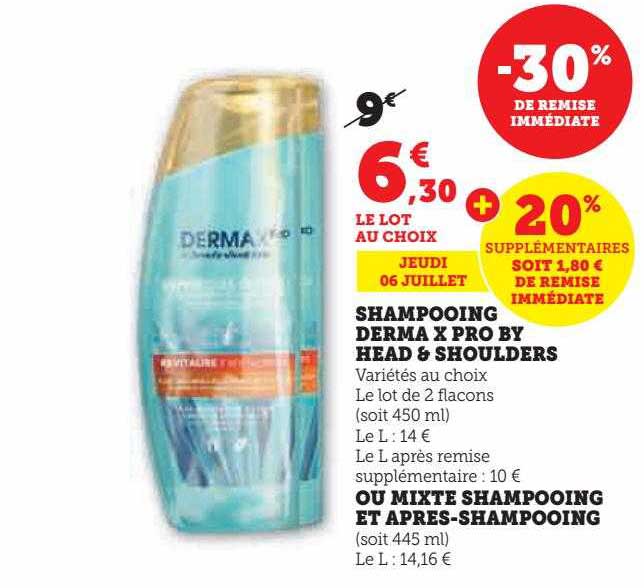 shampooing derma x pro by head & shoulders ou mixte shampooing et après-shampooing
