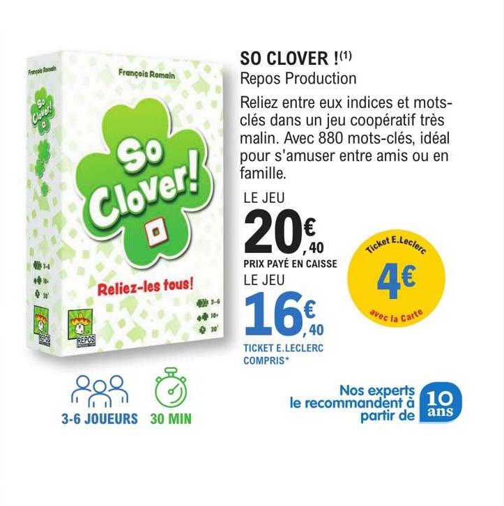 so clover ! repos production