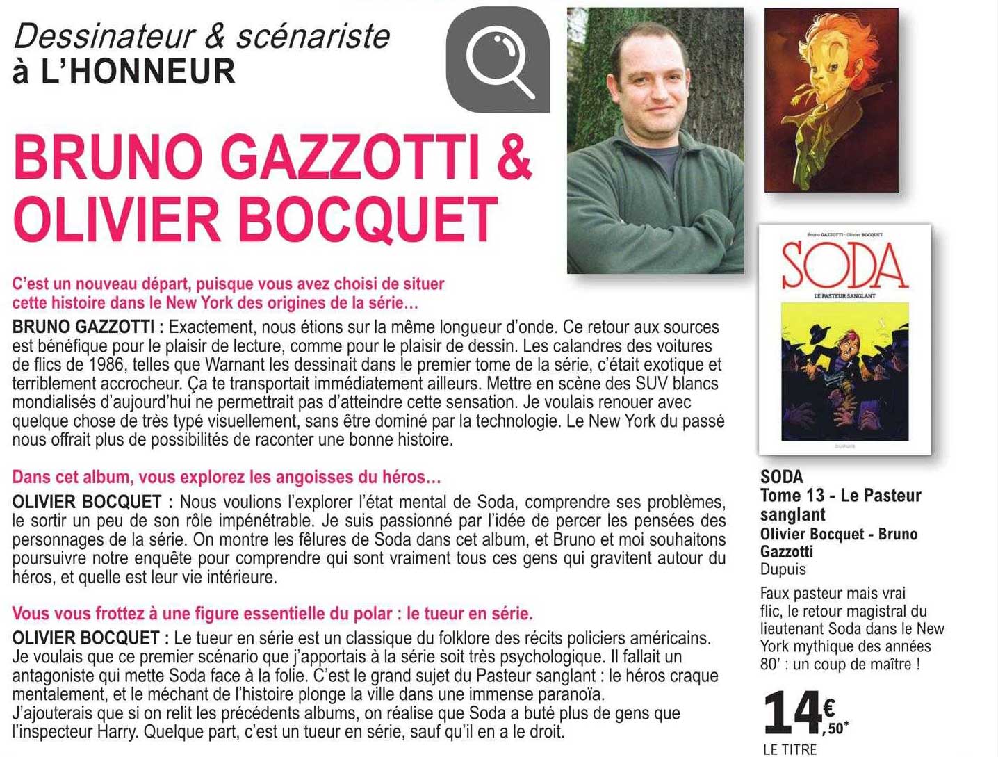 soda tome 13 - le pasteur sanglant - olivier bocquet - bruno gazzotti