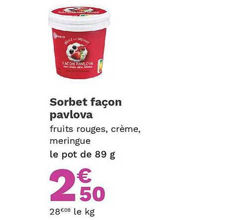 sorbet façon pavlova
