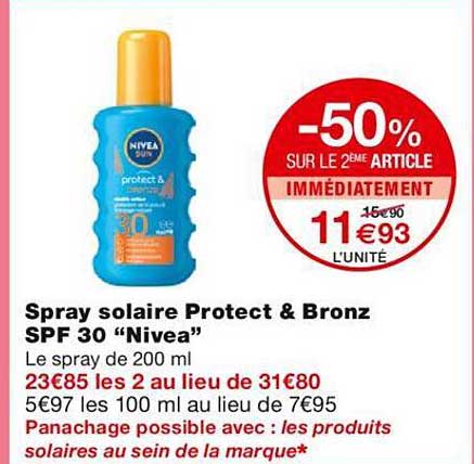 spray solaire protect & bronz spf 30 "nivea"