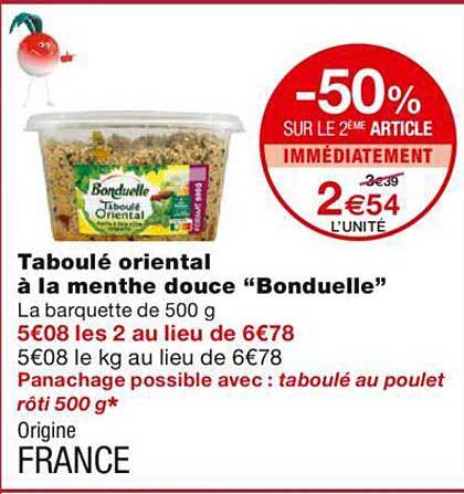 Taboulé Oriental à La Menthe Douce "bonduelle"