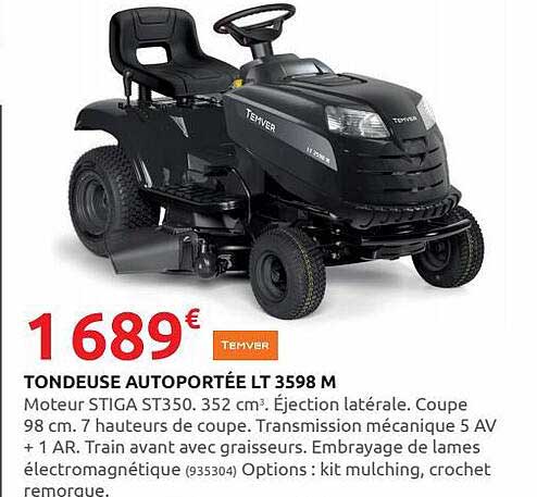 Temver Tondeuse Autoportée Lt 3598 M
