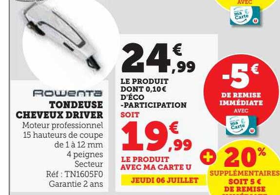 Tondeuse Cheveux Driver Rowenta