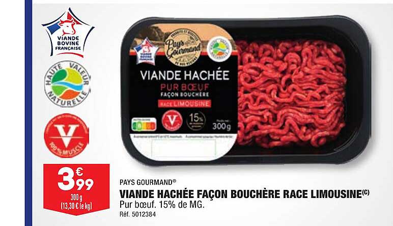 viande hachée façon bouchère race limousine pays gourmand