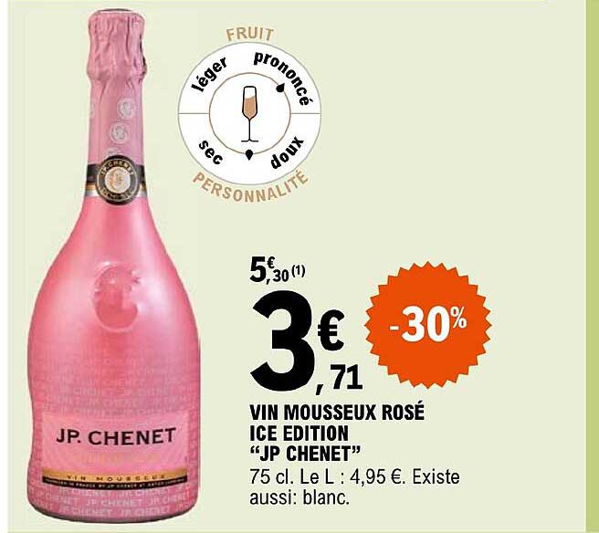 vin mousseux rosé ice édition "jp chenet"