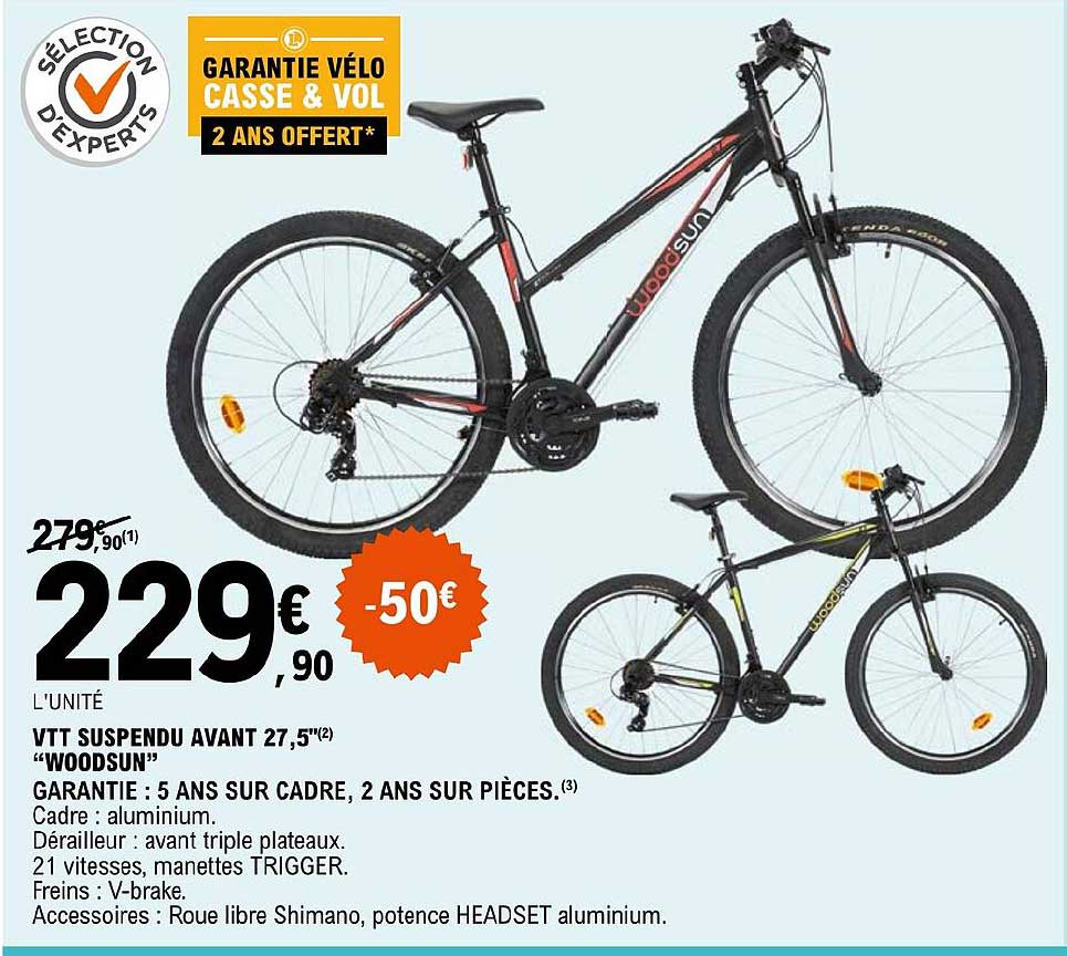 vtt suspendu avant 27,5" "woodsun"