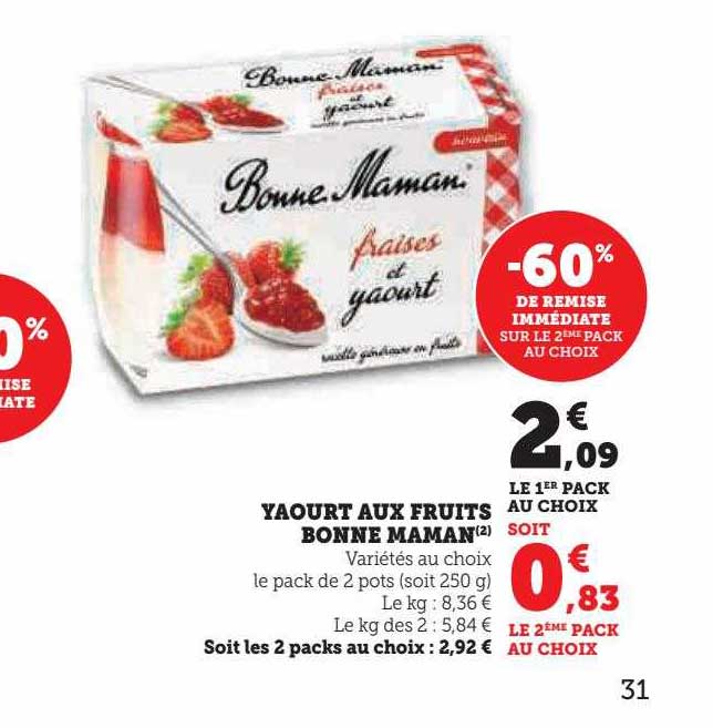 yaourt aux fruits bonne maman