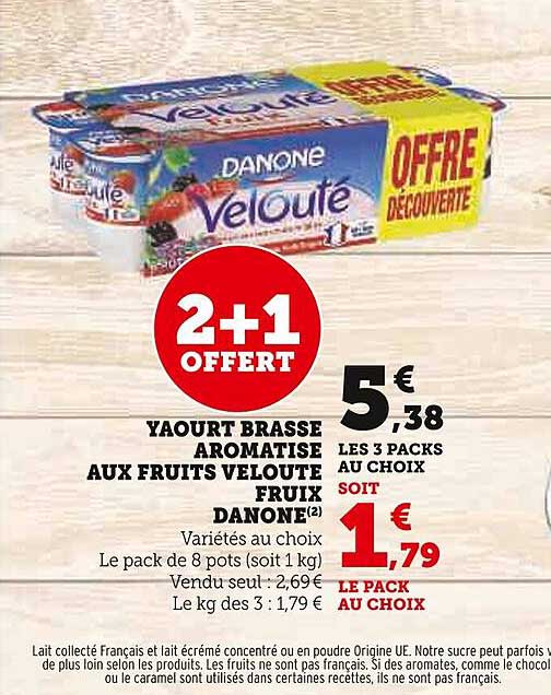 Yaourt Brassé Aromatisé Aux Fruits Velouté Fruix Danone