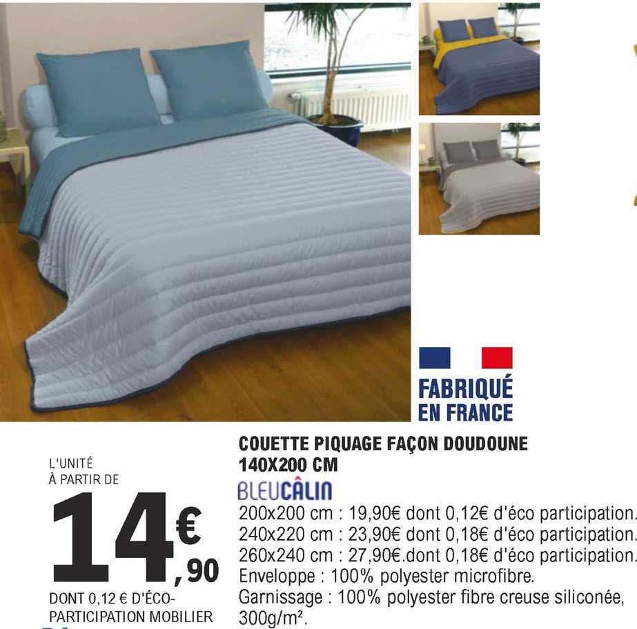 couette piquage façon doudoune 140 x 200 cm bleucâlin