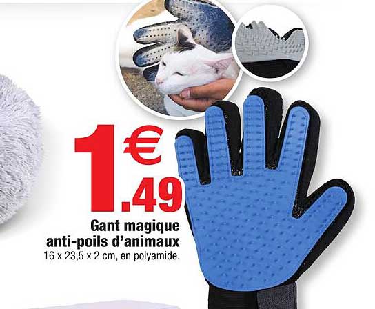 gant magique anti-poils d'animaux