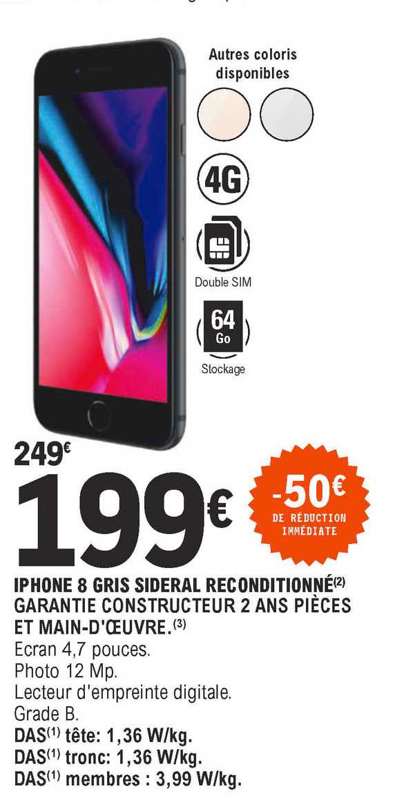 iphone 8 gris sideral reconditionné