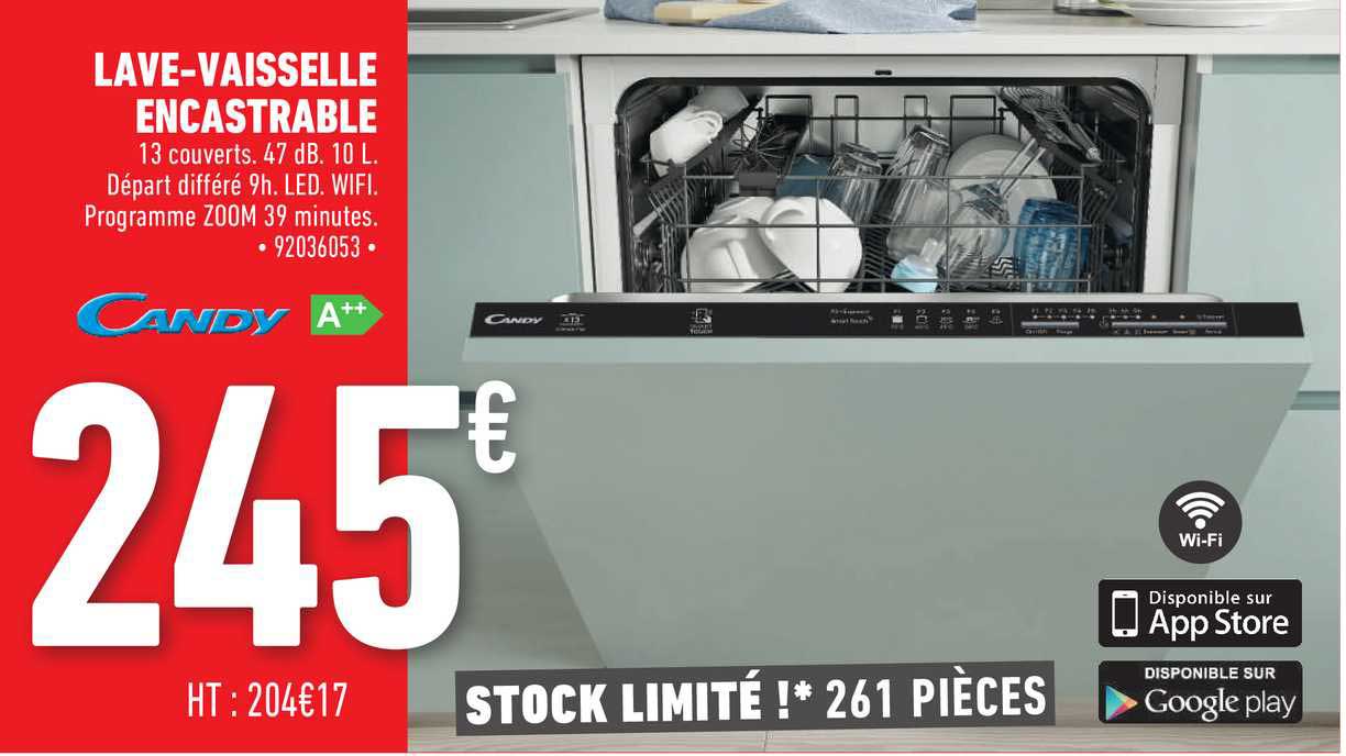 lave-vaisselle encastrable candy