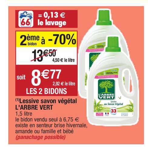 lessive savon végétal l'arbre vert