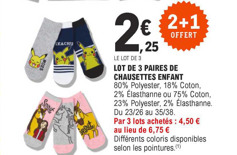 Lot De 3 Paires De Chaussettes Enfant